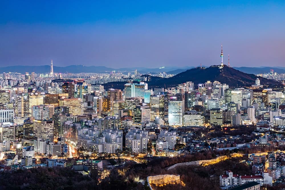 Pemandangan panorama kota Seoul